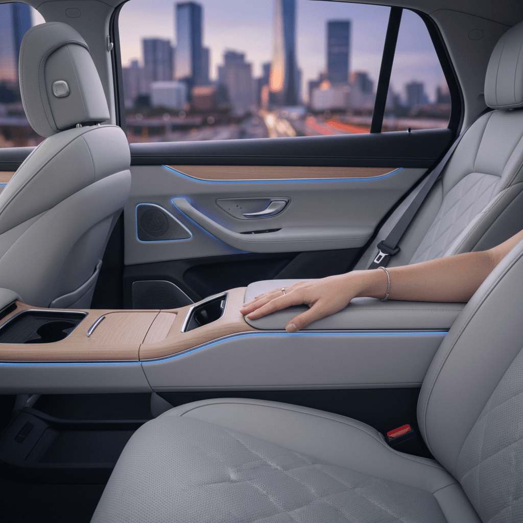 Rear seat view of an executive cabin
